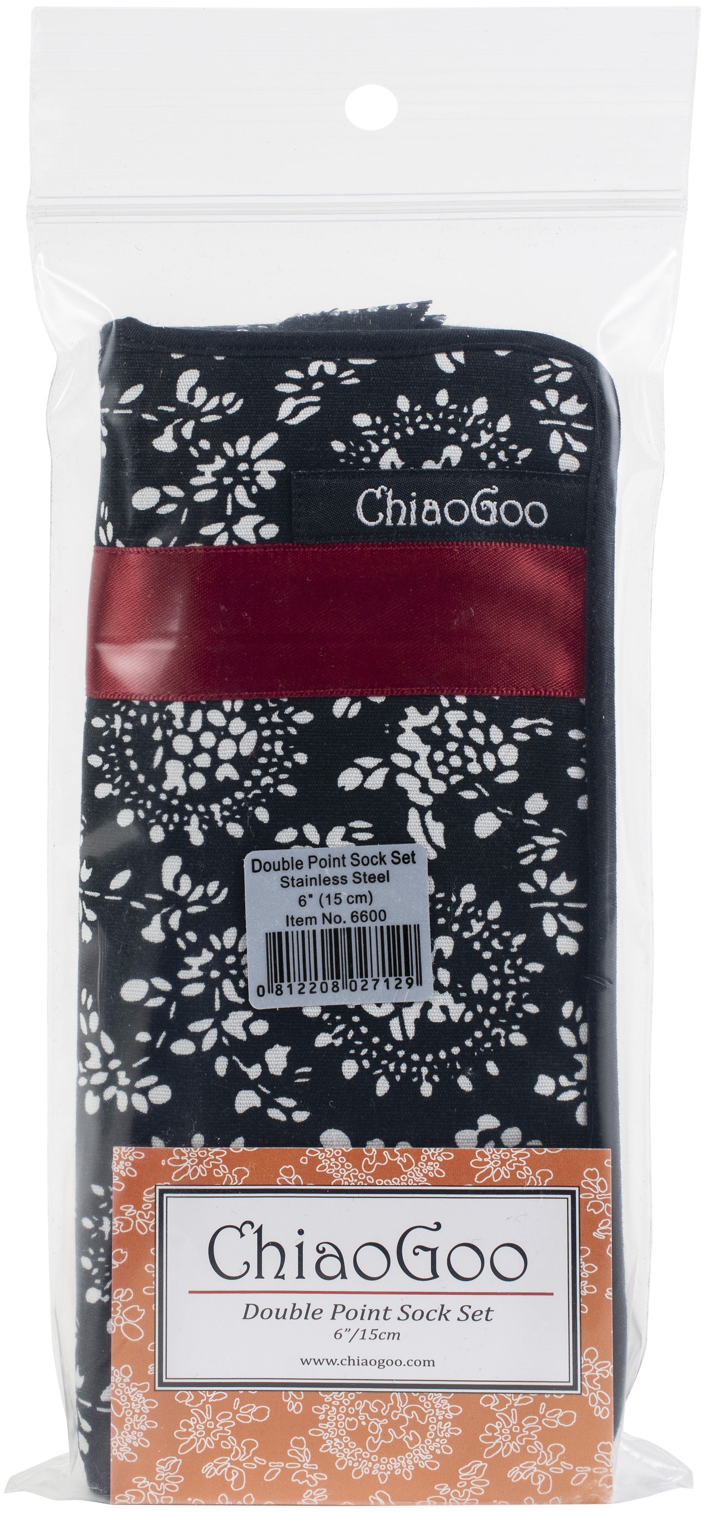 ChiaoGoo Double Point Stainless Steel 6" Knitting Needle Set