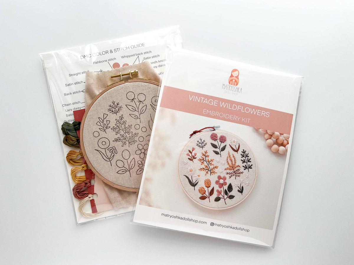 Vintage Floral Embroidery DIY Kit
