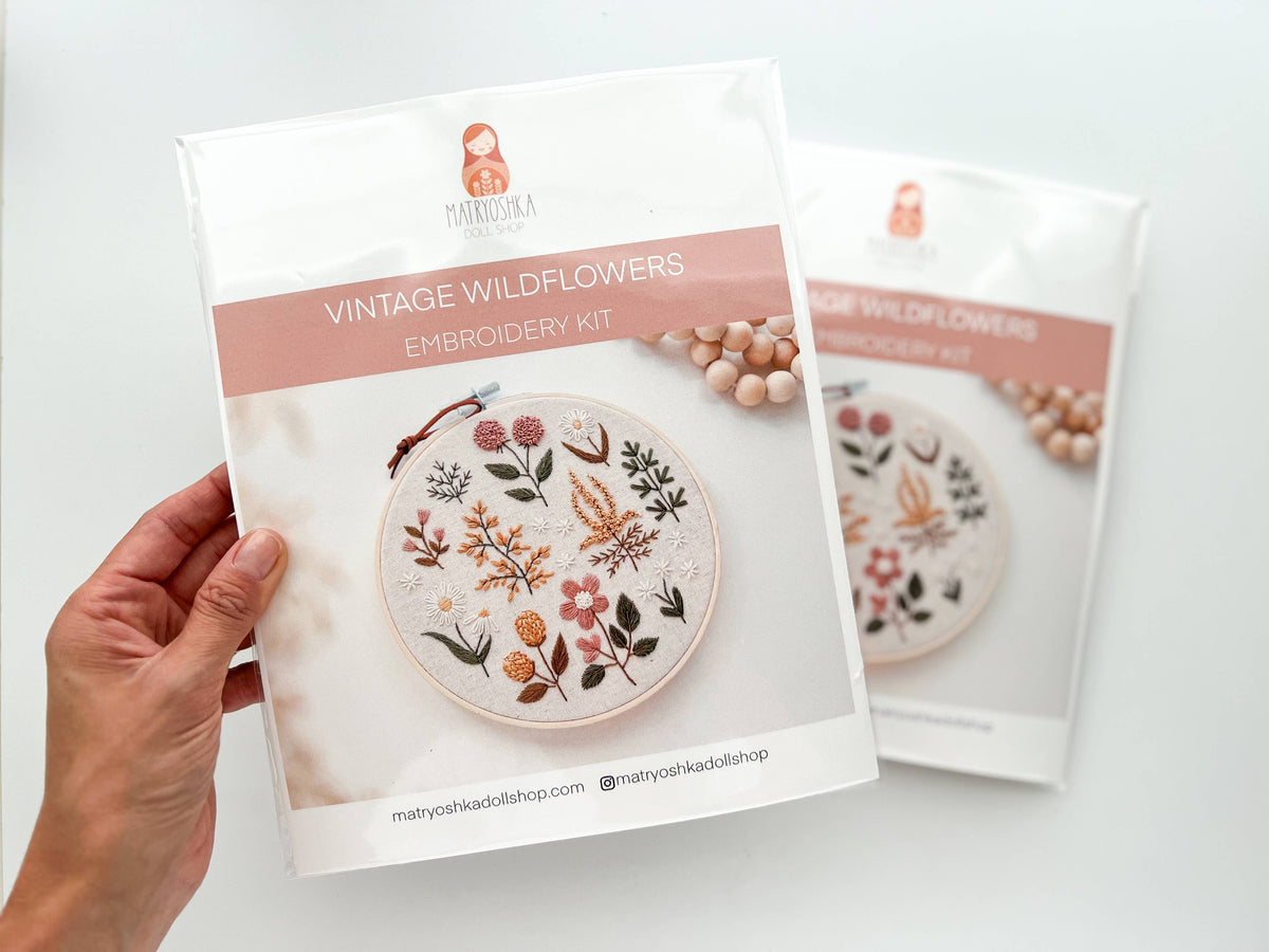 Vintage Floral Embroidery DIY Kit