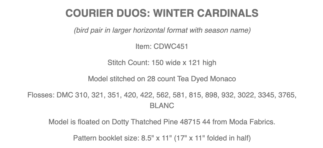 Courier Duos: Winter Cardinals