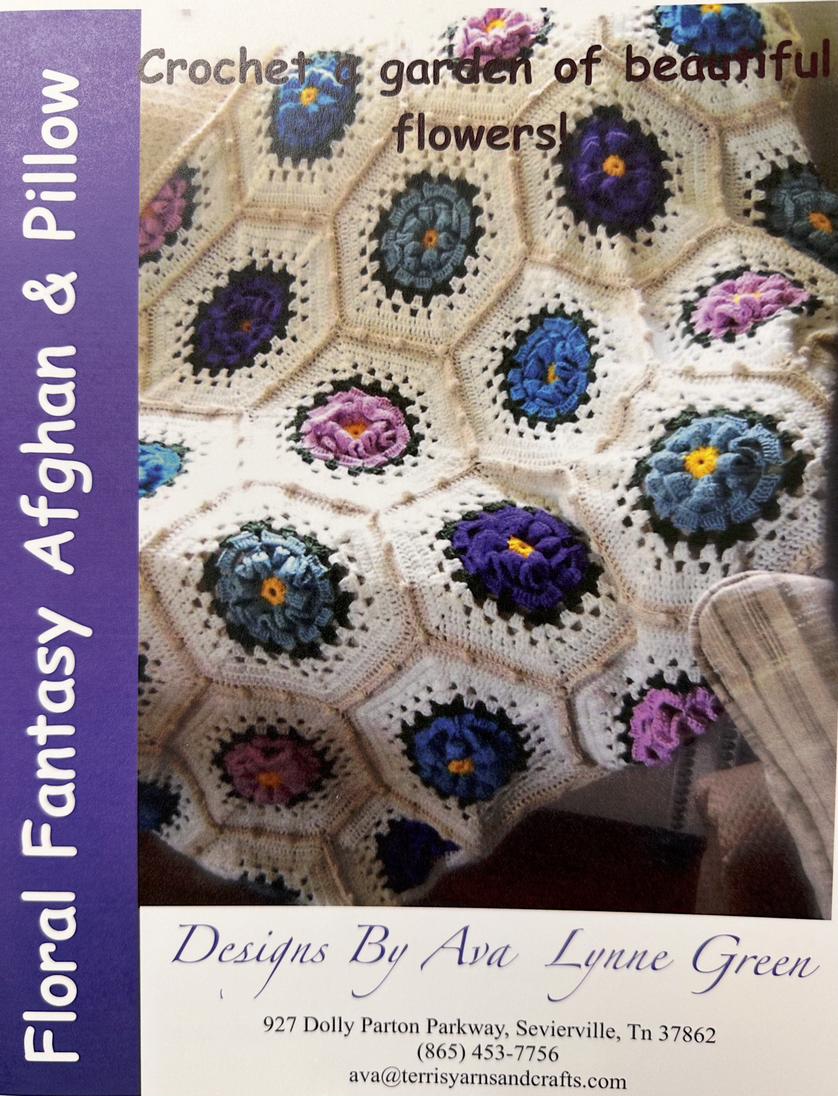 Floral Fantasy afghan crochet design by Ava Lynne Green