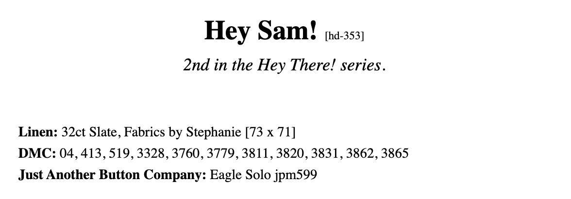 Hey Sam!