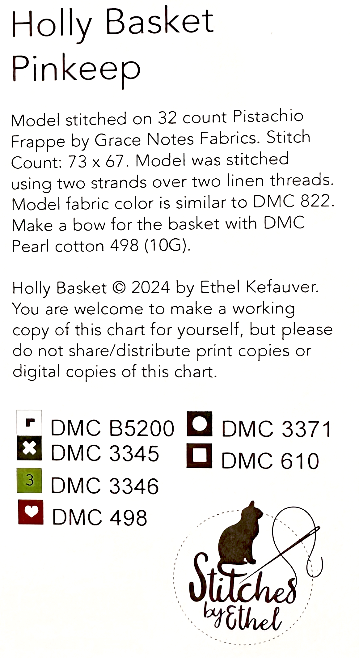 Holly Basket Pinkeep