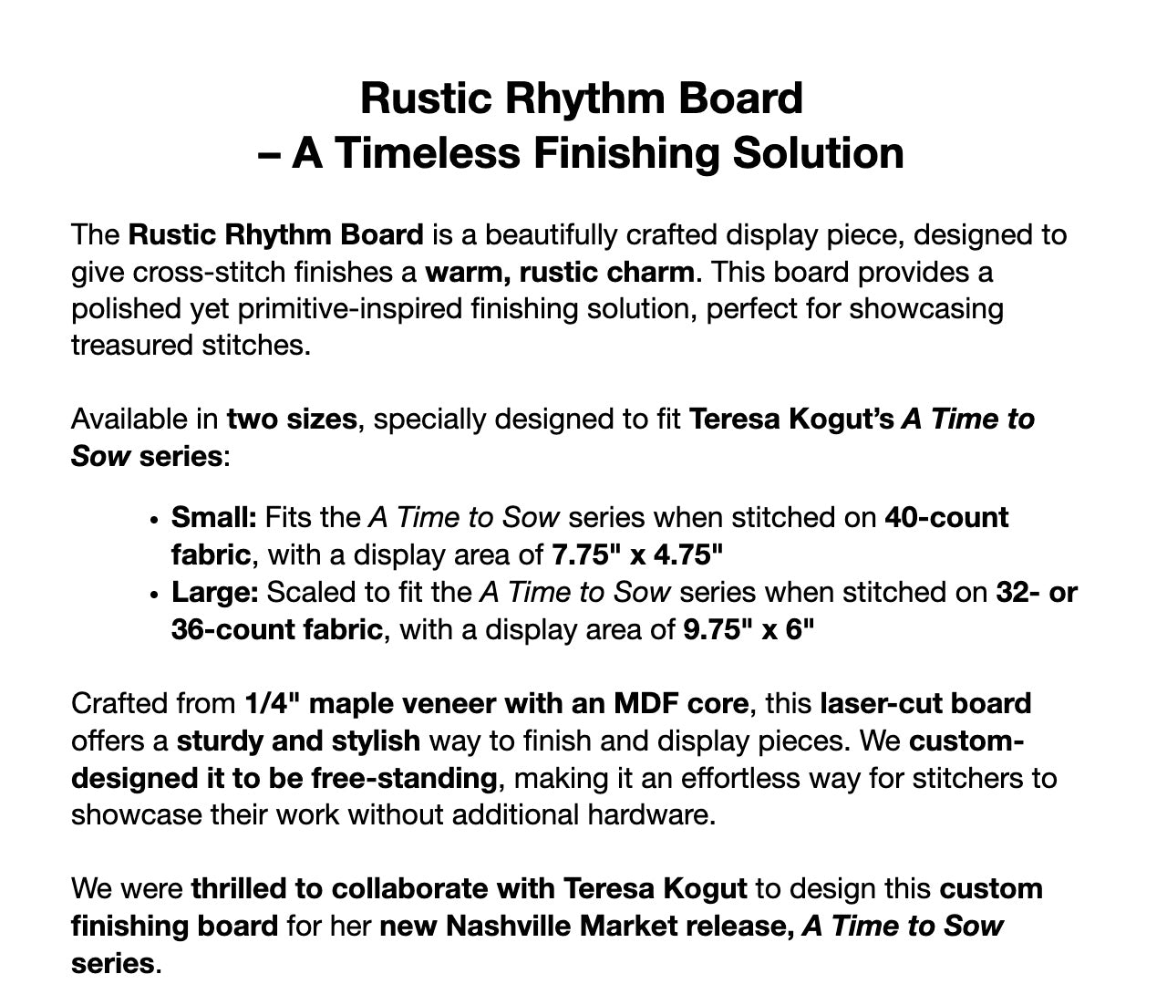 Rustic Rhythm Frame - Large