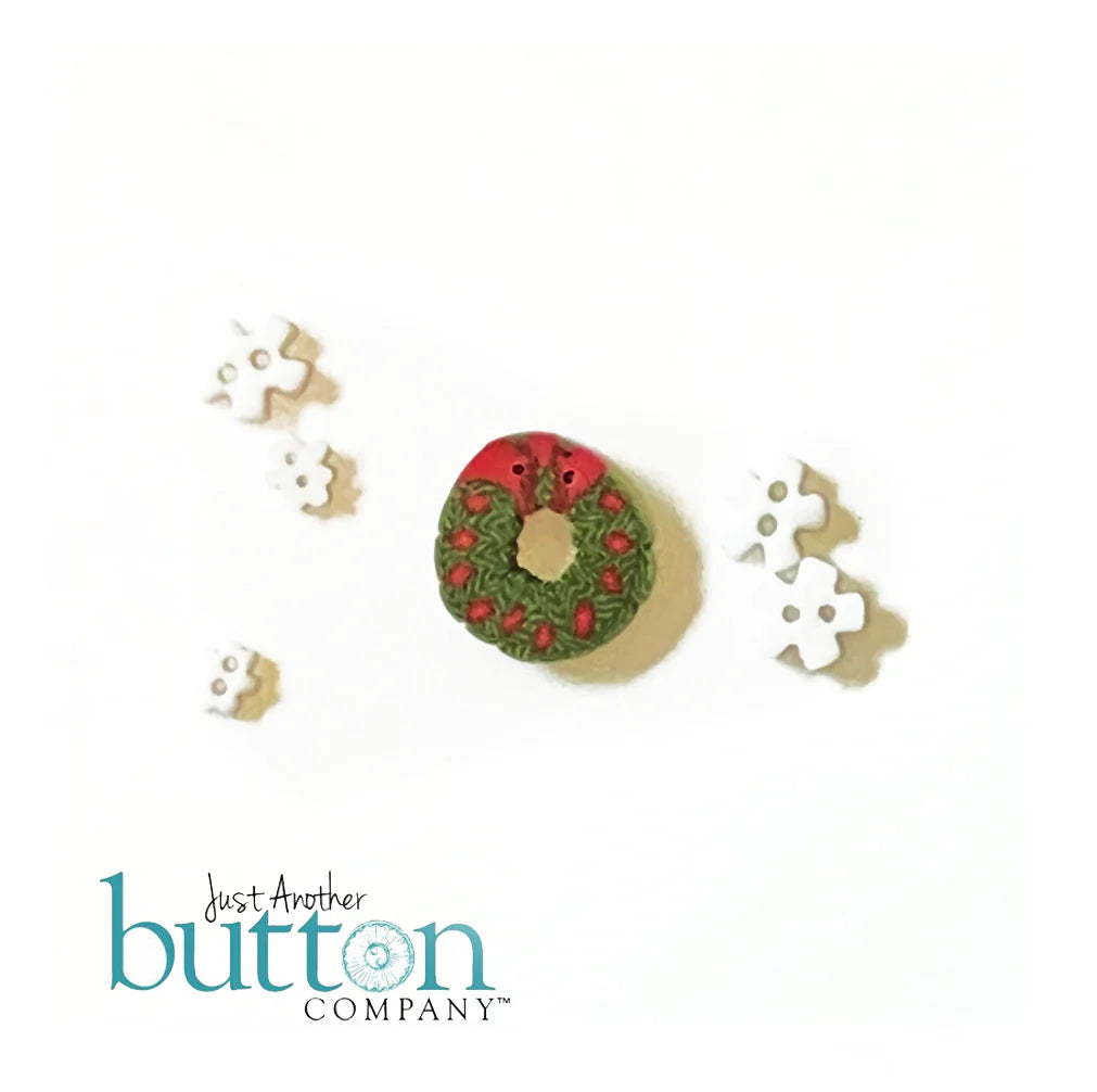Wreath & Snowflakes Mini Buttons