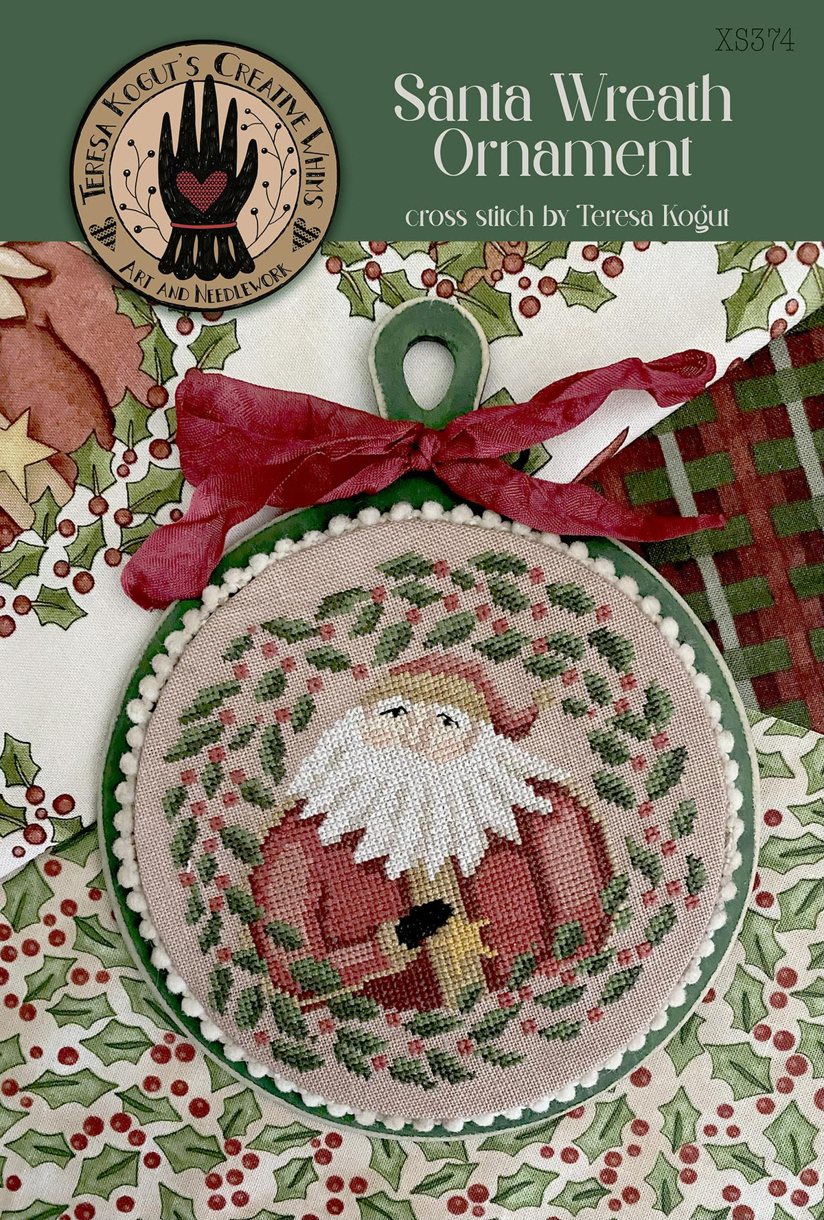 Santa Wreath Ornament