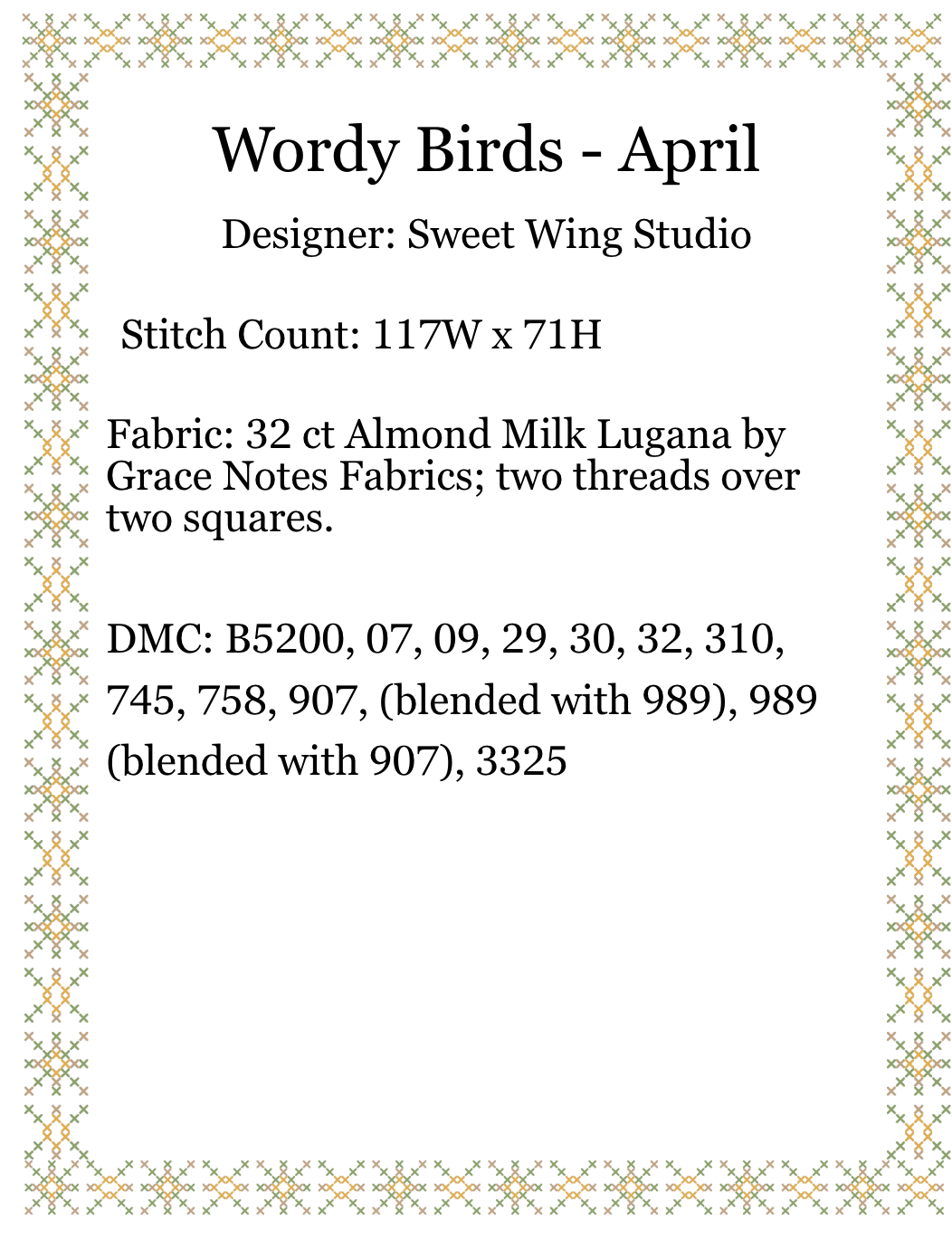 Wordy Birds April