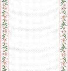 Petite Fleur Banding — 18ct Antique White/Pink/Green, 3.1" Wide
