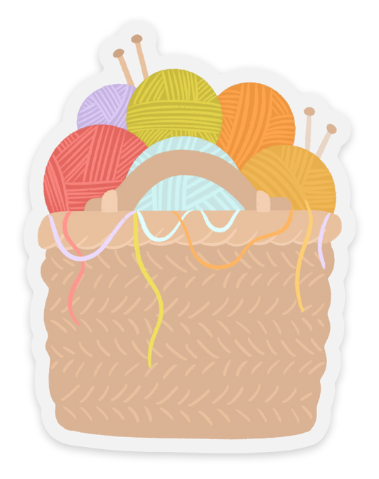 Yarn Basket Sticker 2.3x3in
