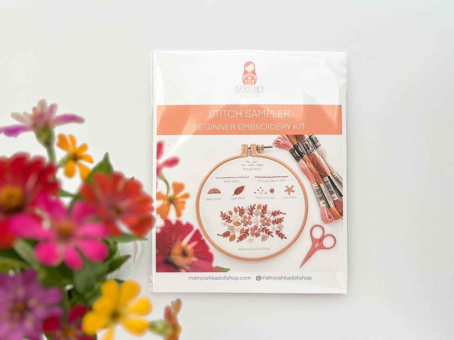 Beginner Embroidery Kit - Stitch Sampler for beginners