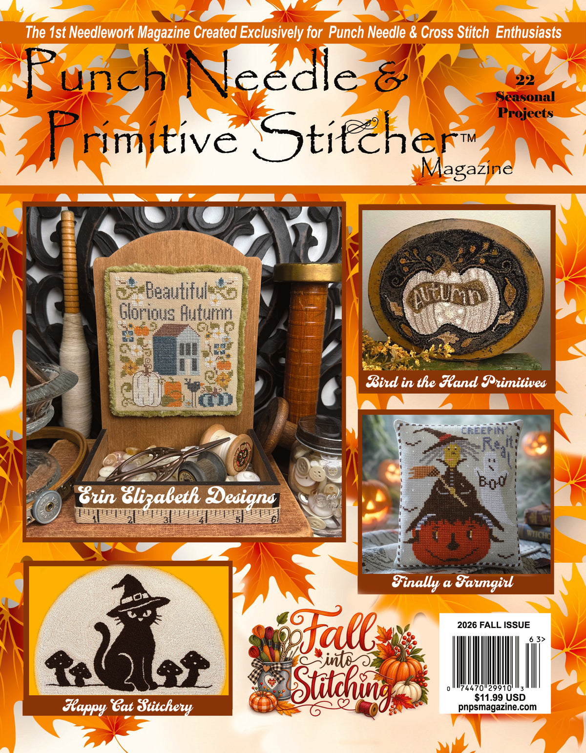 Punch Needle and Primitive Stitcher magazine cover, Autumn 2026 issue