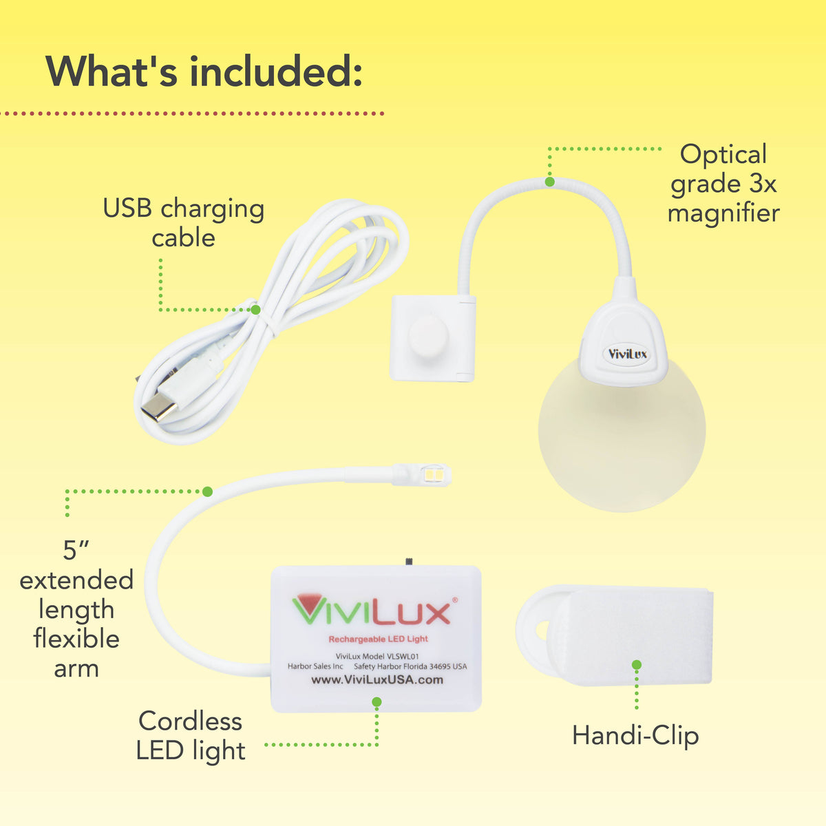 LED Craft Light With 2" 3x Magnifier, Flexible Task Lighting