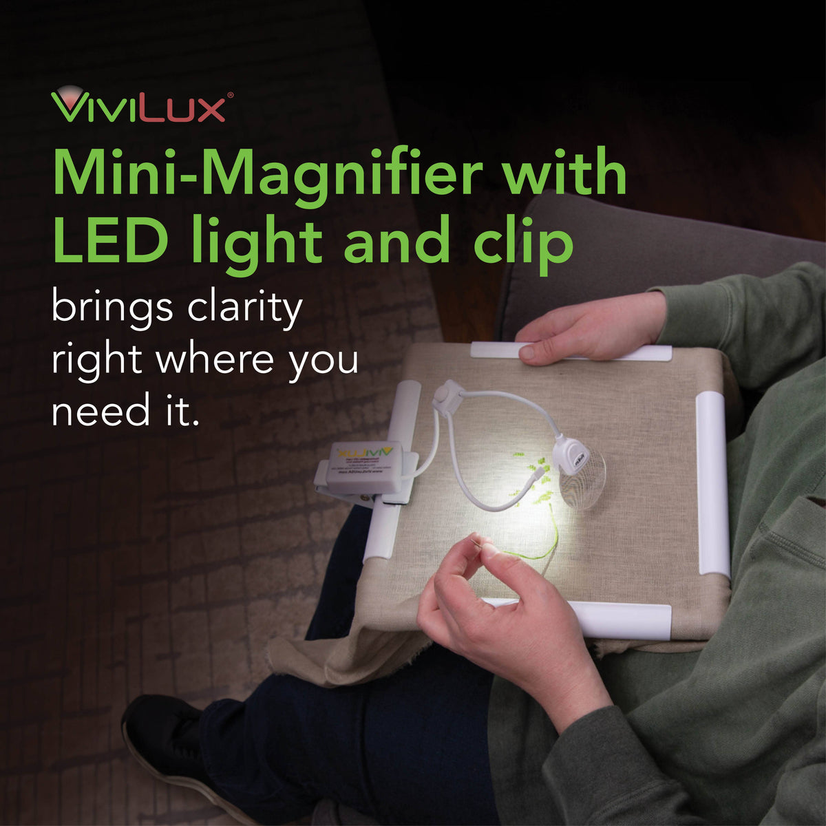 LED Craft Light With 2" 3x Magnifier, Flexible Task Lighting