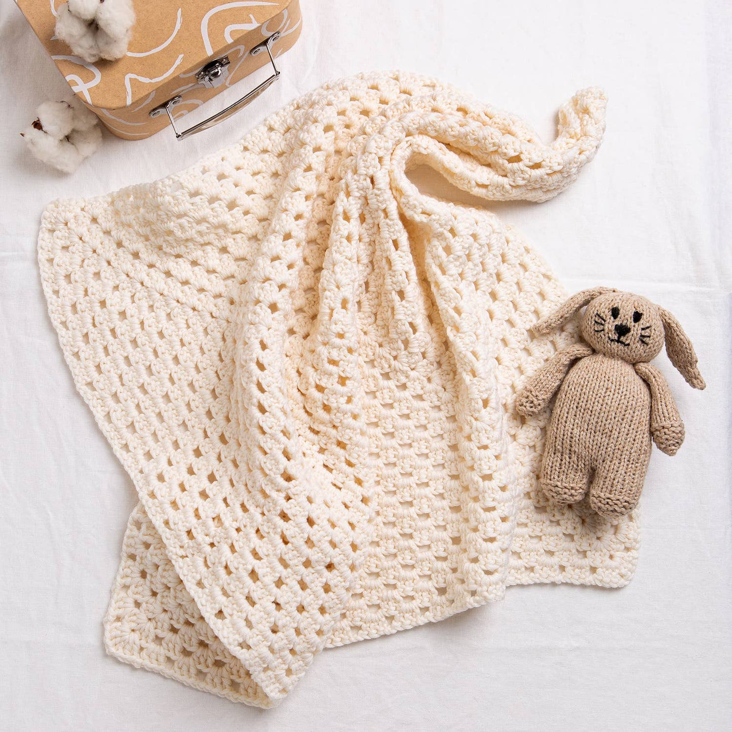 Baby Granny Square Blanket Easy Crochet Kit 