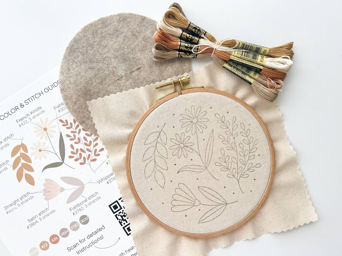 Floral Embroidery DIY Kit