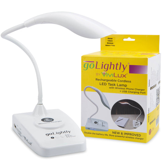 LED Rechargeable Desk Lamp With Wireless Charging Port