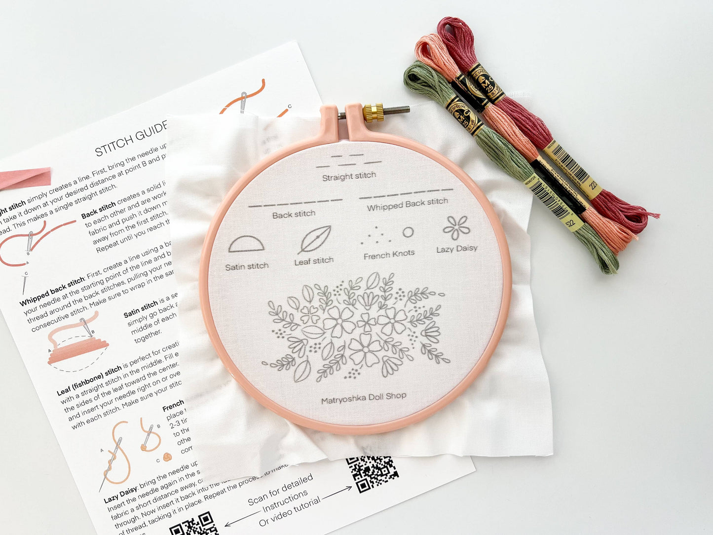Beginner Embroidery Kit - Stitch Sampler for beginners