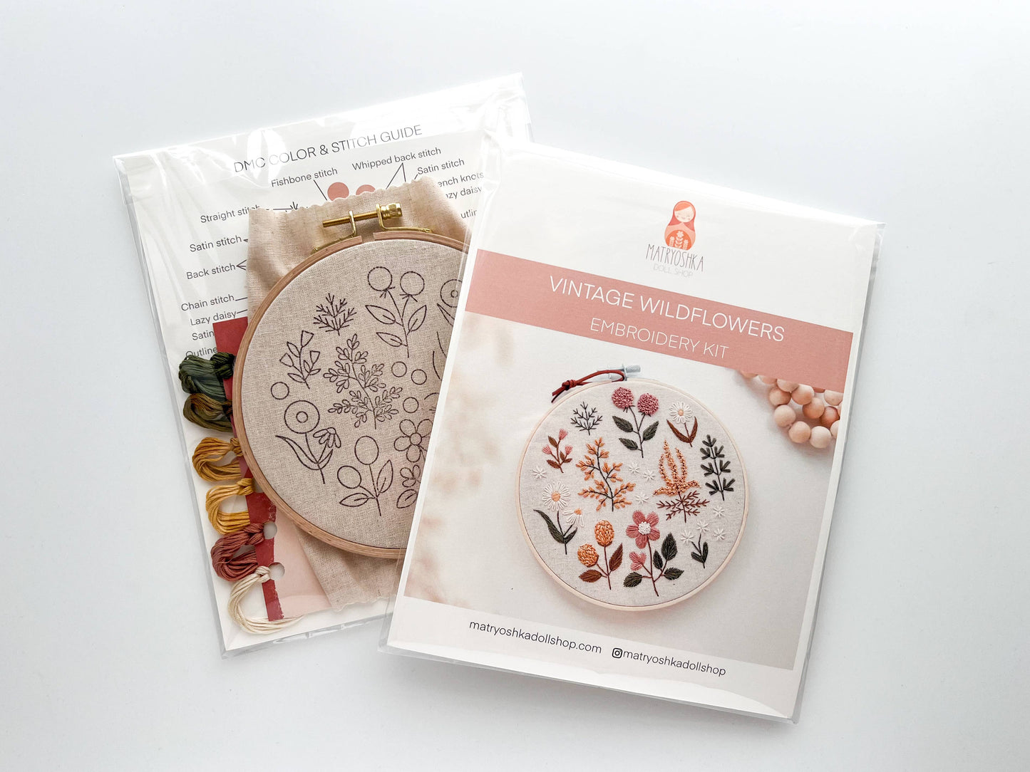 Floral Embroidery DIY Kit, modern embroidery craft kit