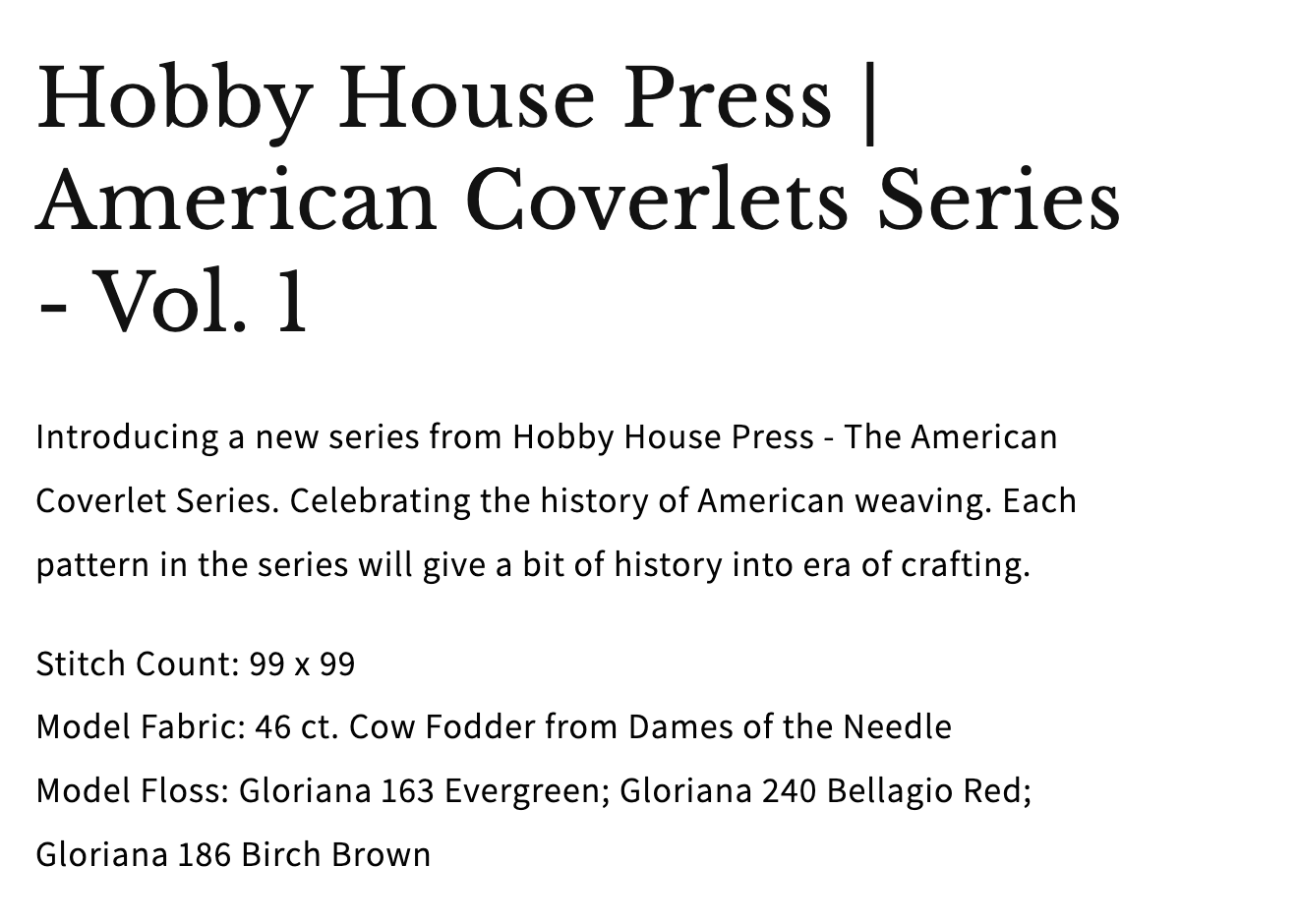 American Coverlets Vol. 1