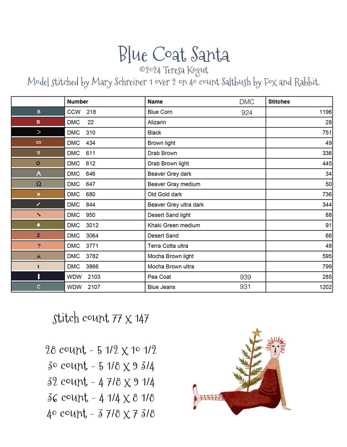 Blue Coat Santa