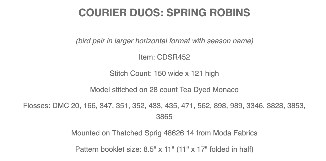 Courier Duos: Spring Robins