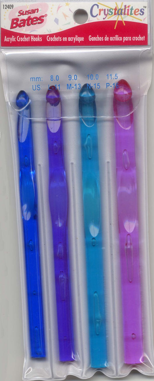 Susan Bates Crystalites Crochet Hook Set 4 ct