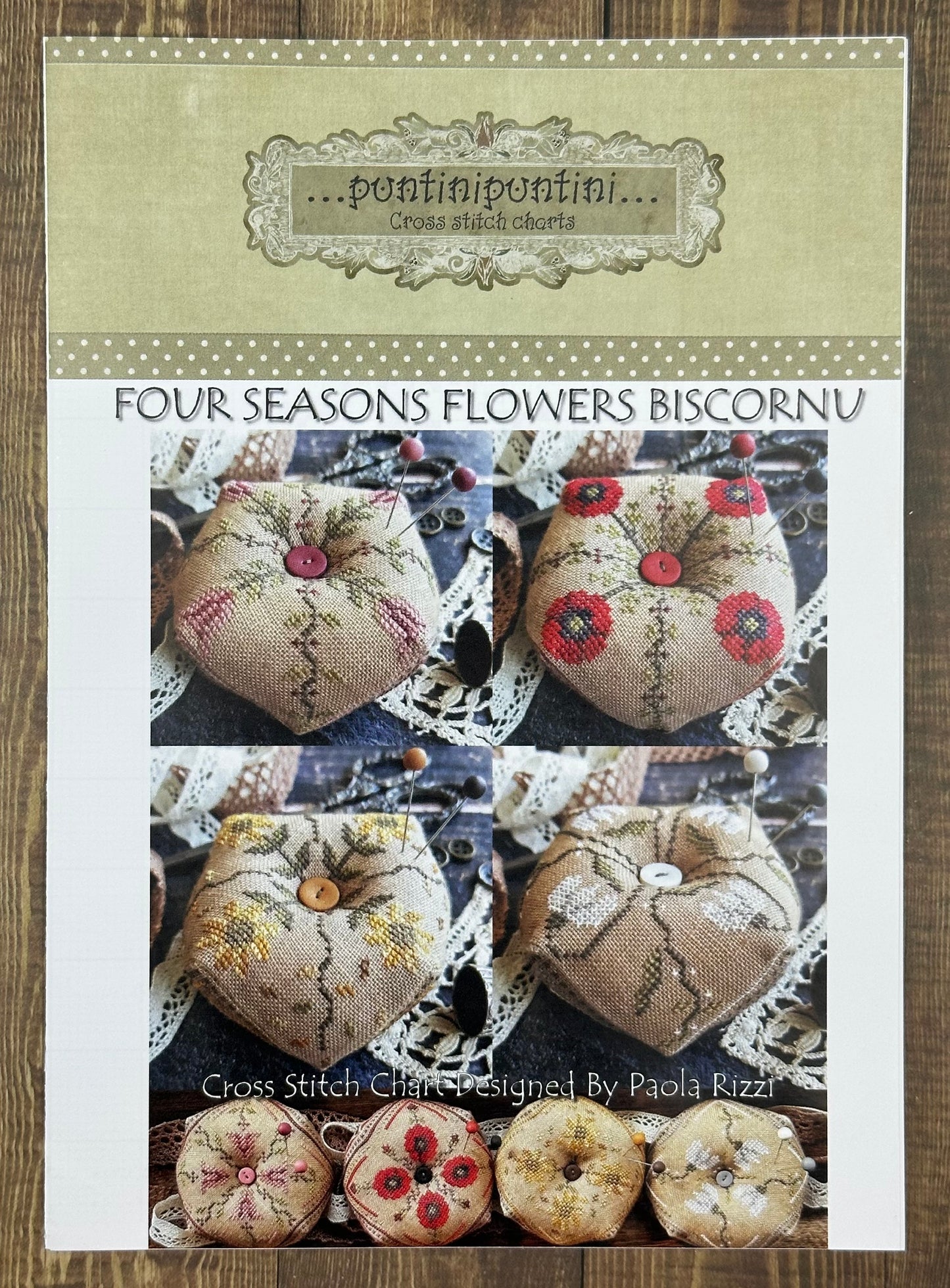 Four Seasons Flowers Biscornu