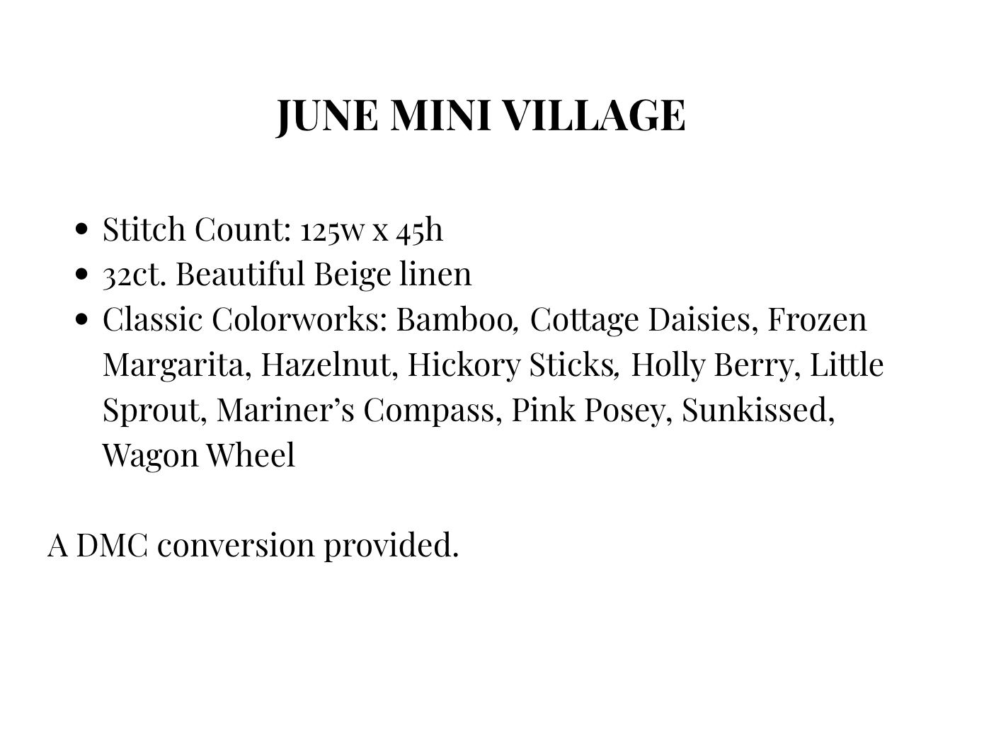 June Mini Village