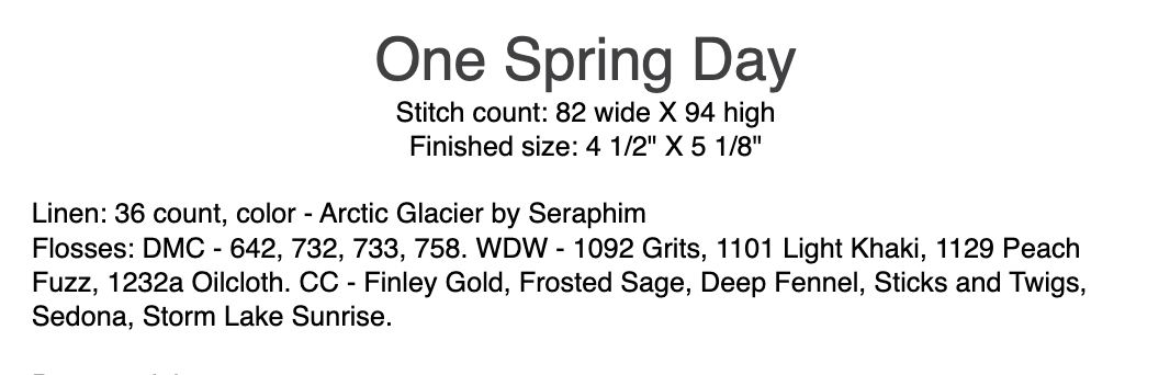 One Spring Day!