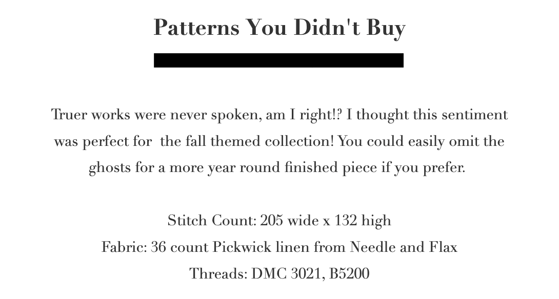 Patterns You Didn't Buy