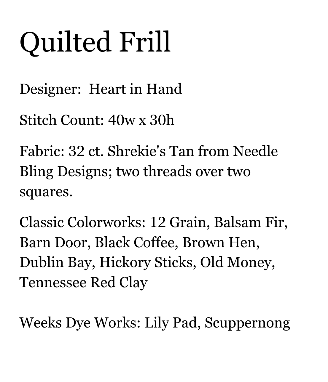 Quilted Frill