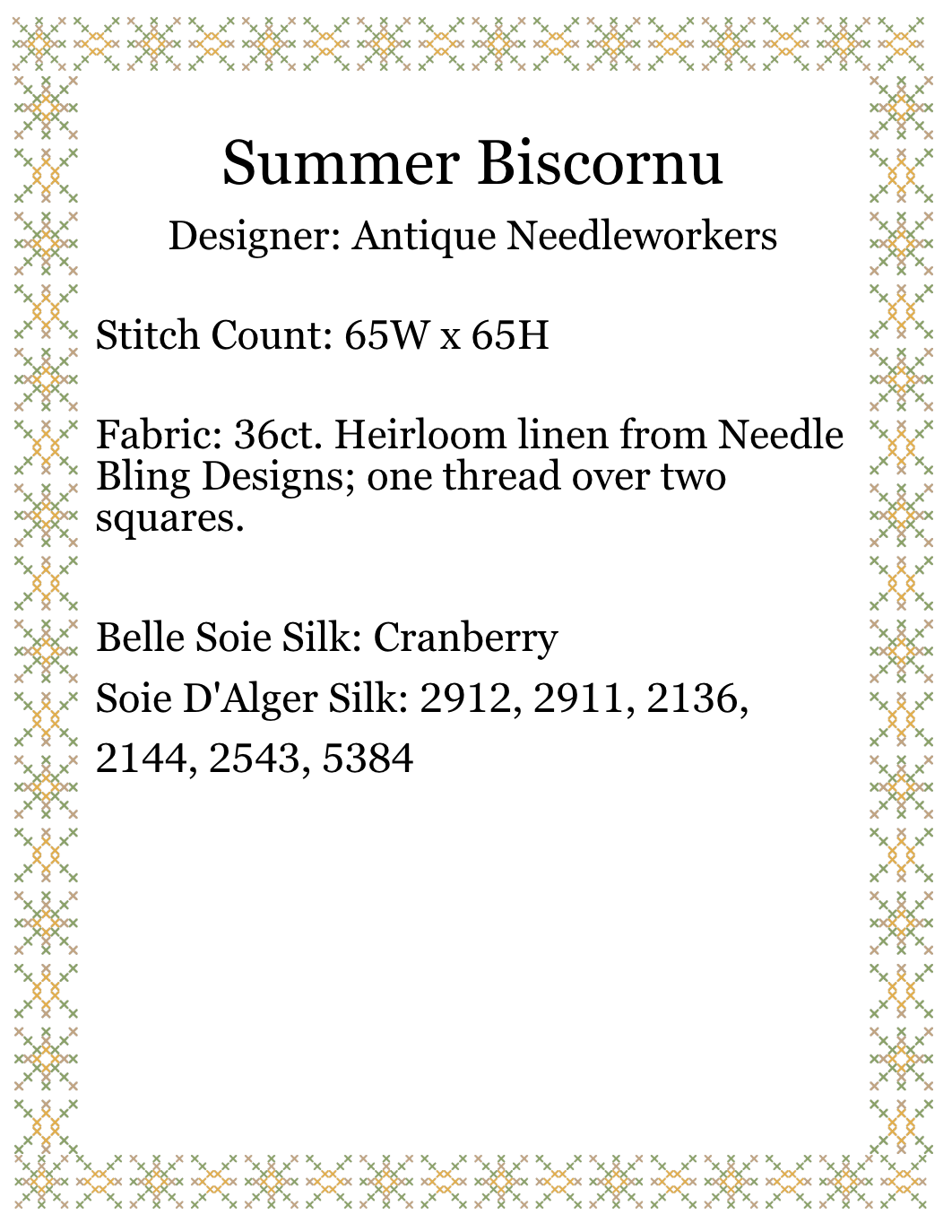Summer Biscornu