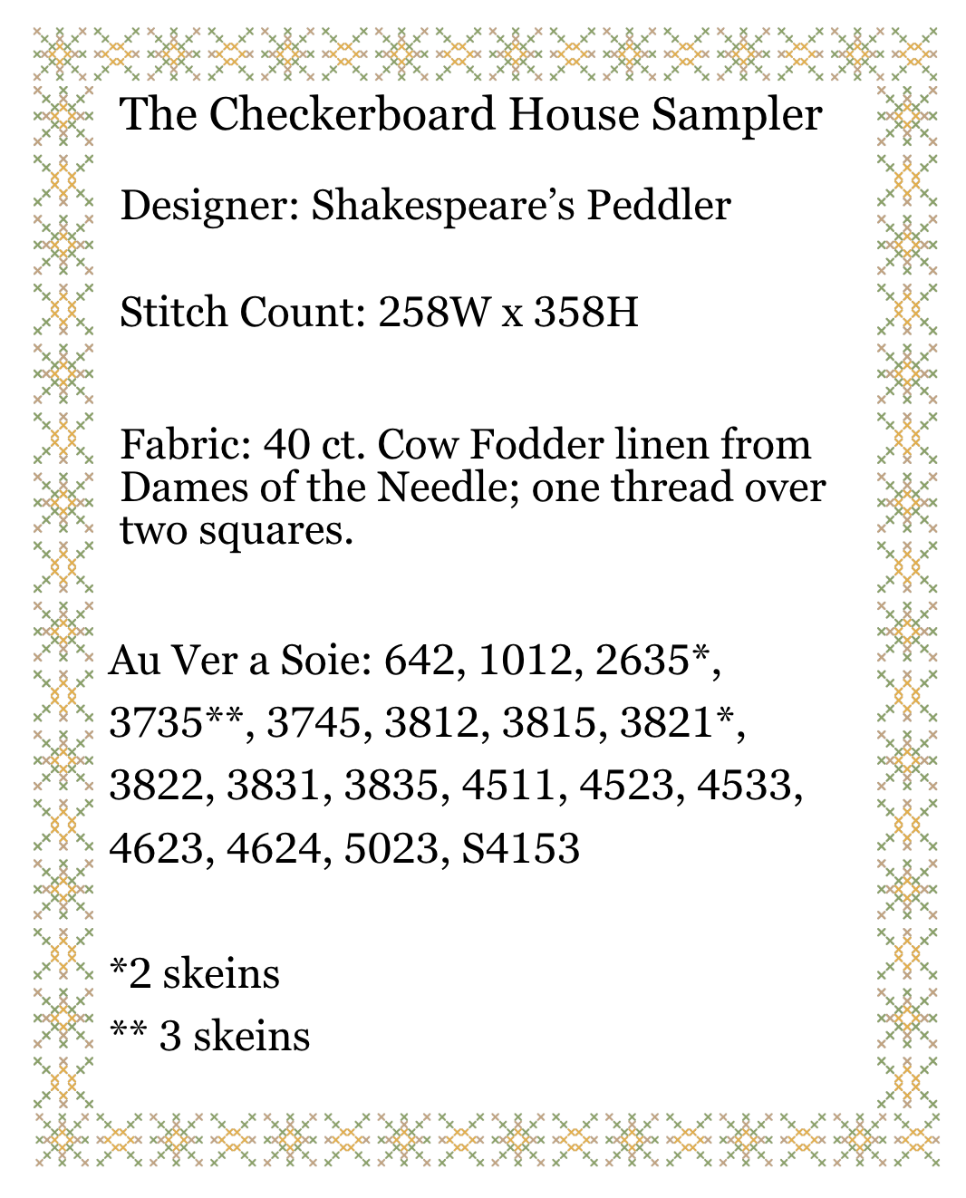 The Checkerboard House Sampler