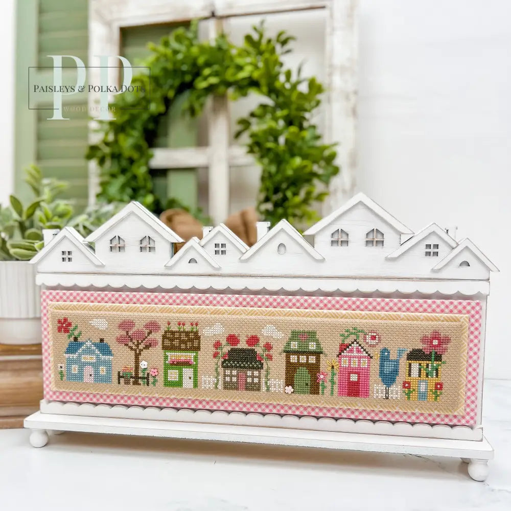 Tiny Town Rooftops Cross Stitch Display