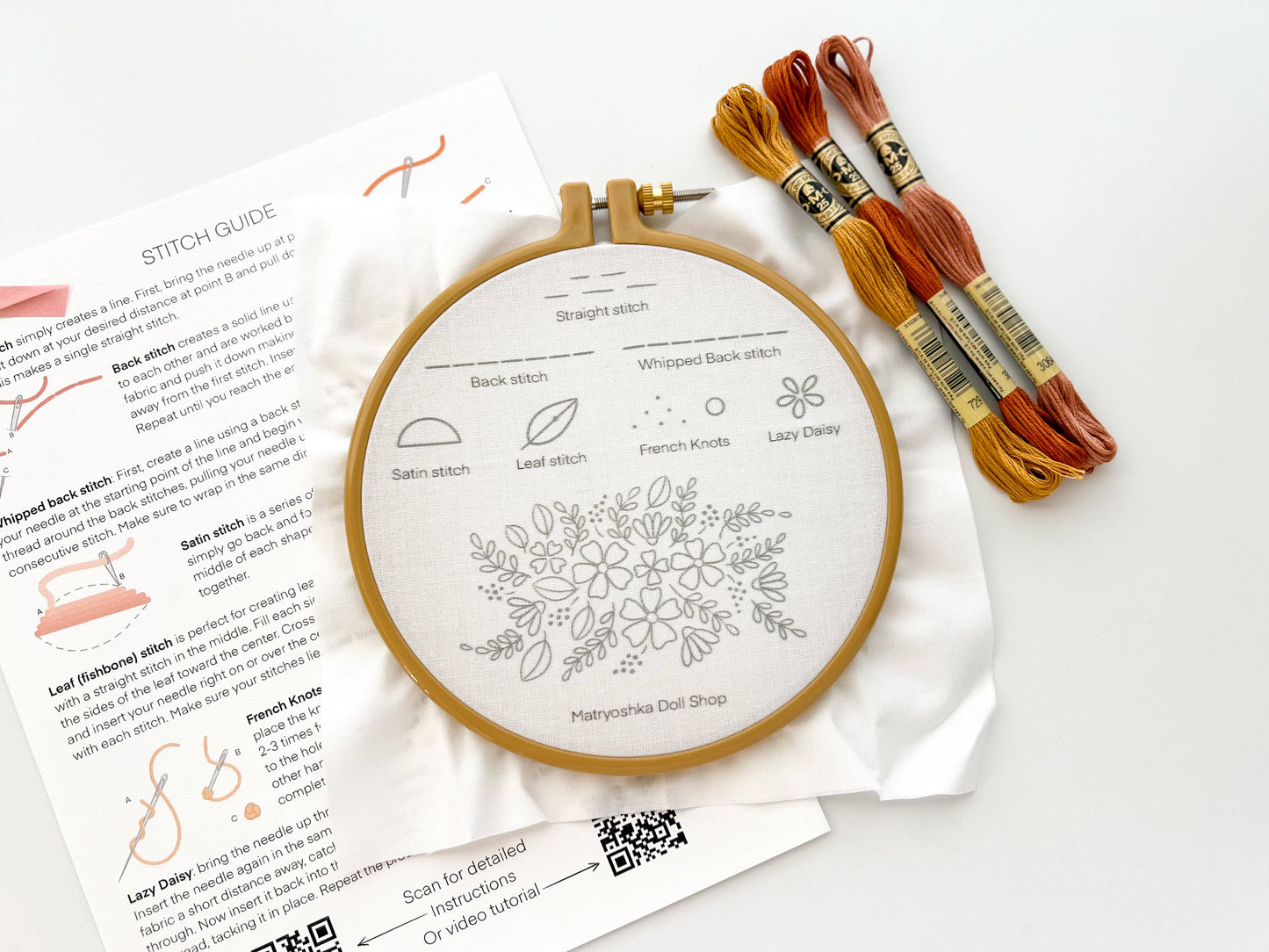 Beginner Embroidery Kit - Stitch Sampler for beginners