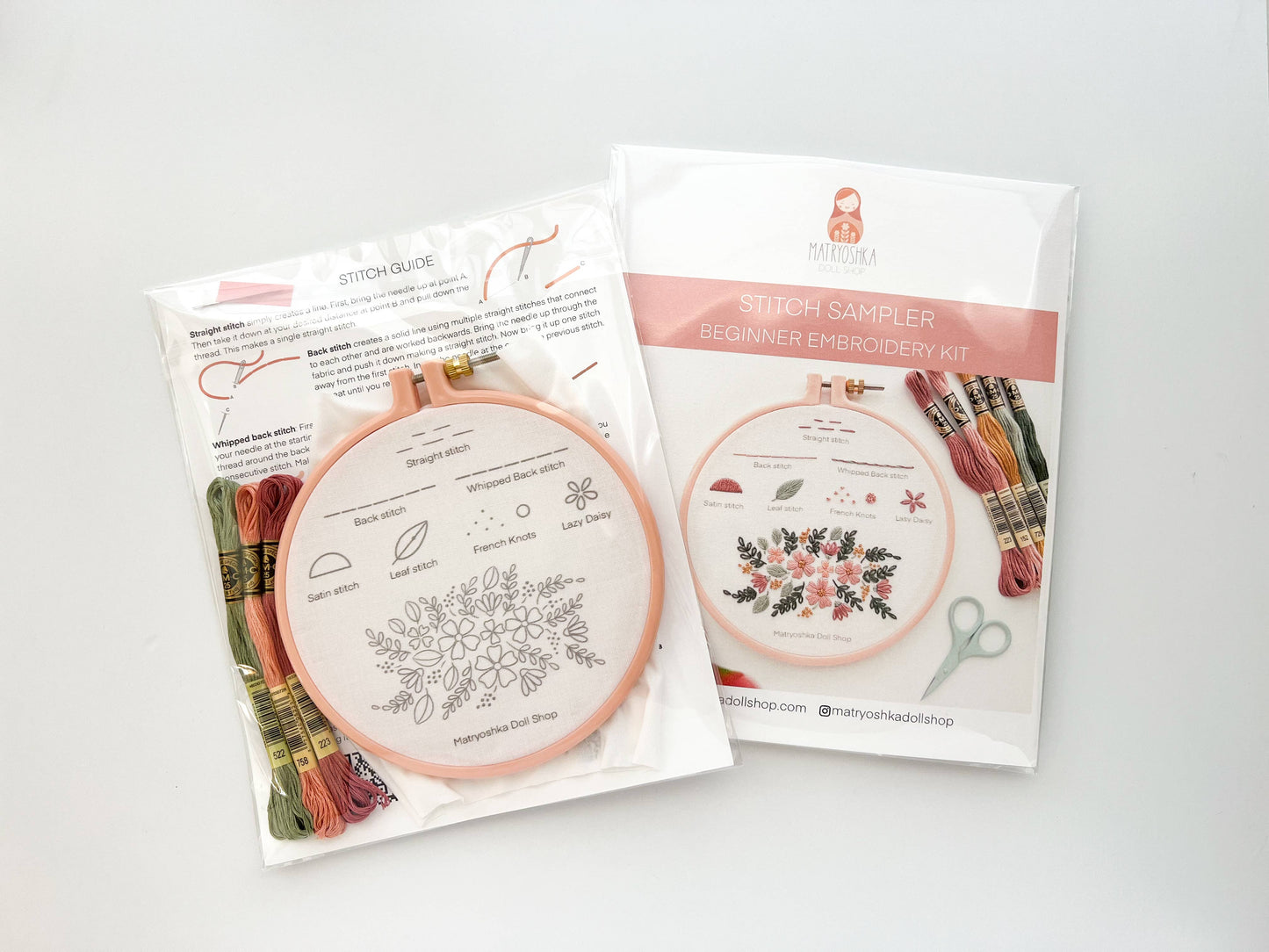 Beginner Embroidery Kit - Stitch Sampler for beginners