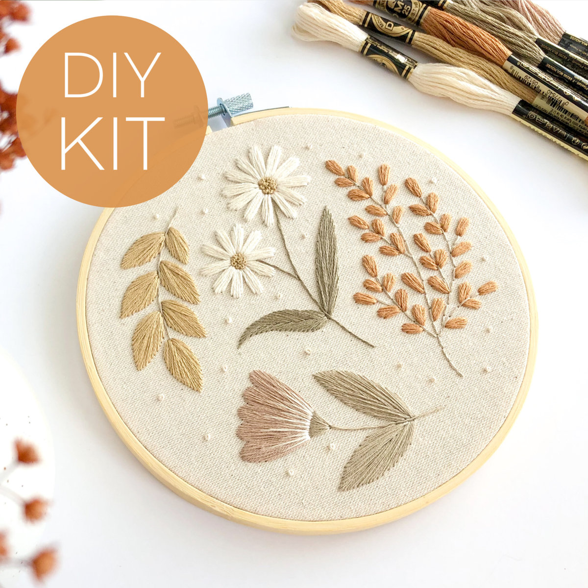 Floral Embroidery DIY Kit