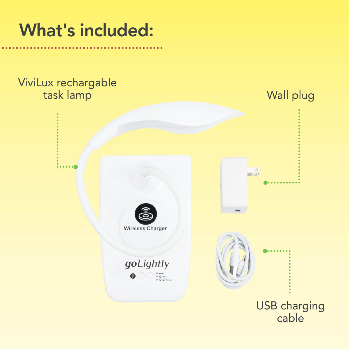 LED Rechargeable Desk Lamp With Wireless Charging Port