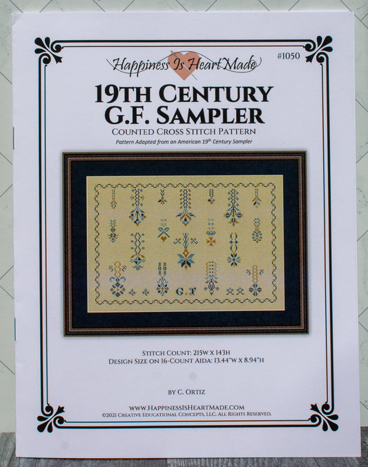 19th Century G.F. Sampler by Happiness is Heart Made