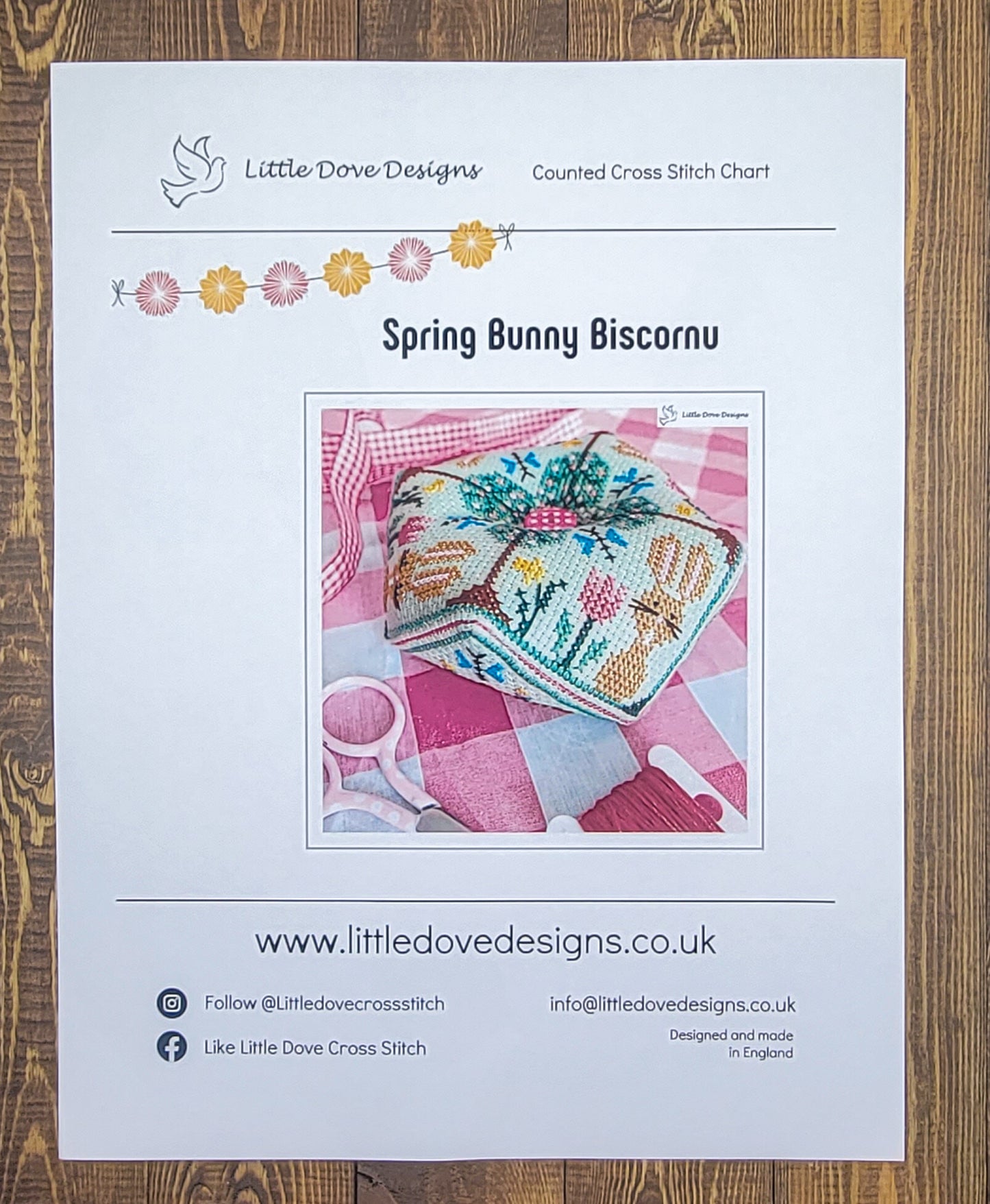 Spring Bunny Biscornu by Little Dove Designs